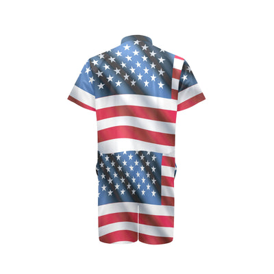 American flag Classic Men's Romper