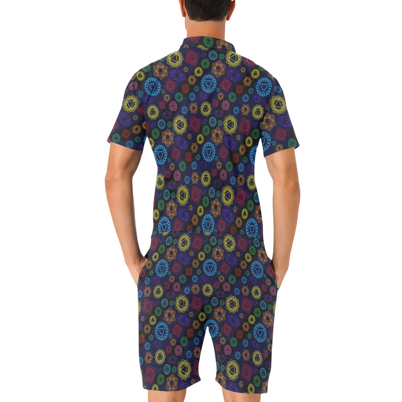 Chakra Colorful Print Pattern Men's Romper