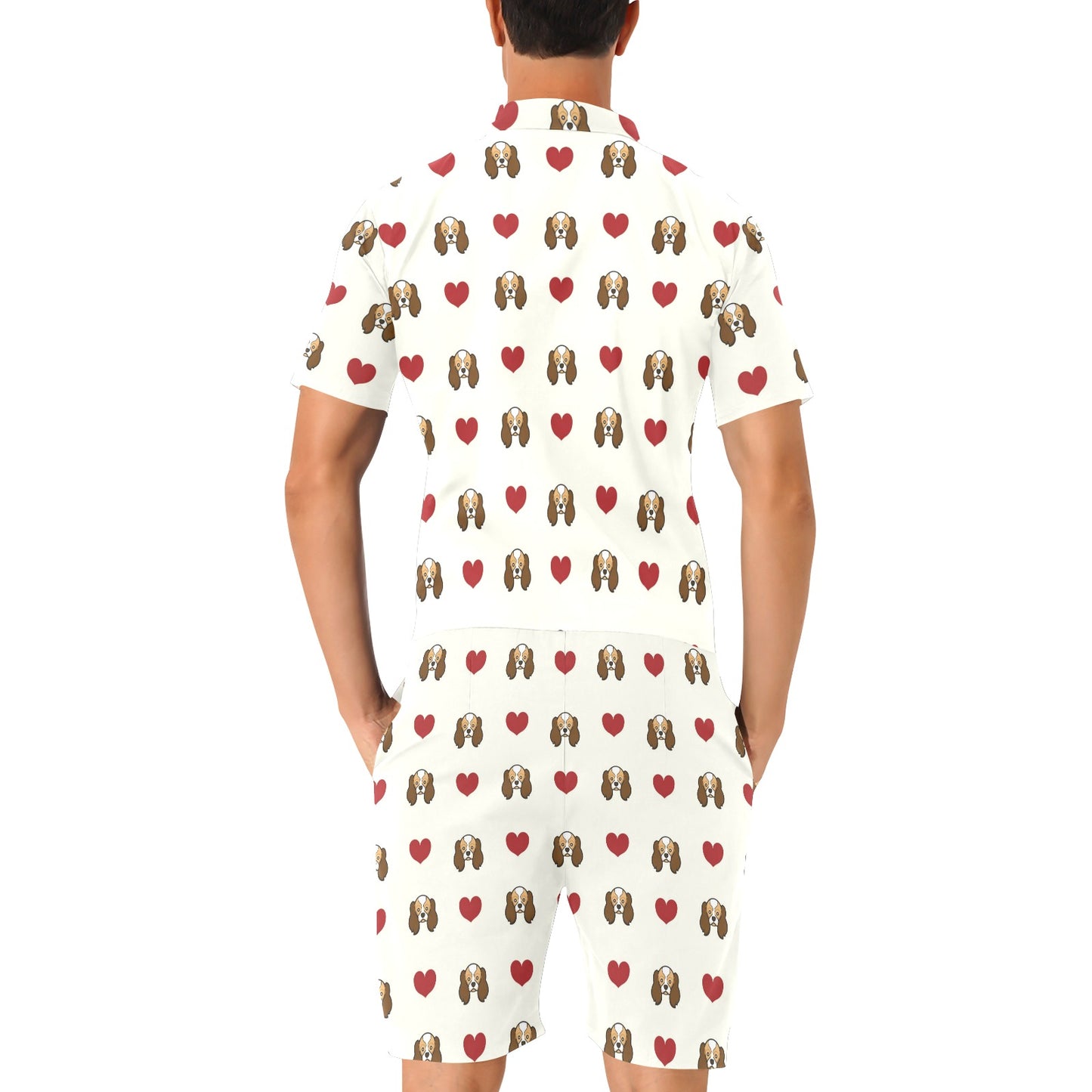 Cavalier King Charles Spaniels Pattern Print Design 01 Men's Romper