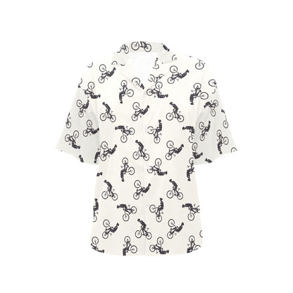 Mountain bike Pattern Print Design 01 Women's Hawaiian Shirt