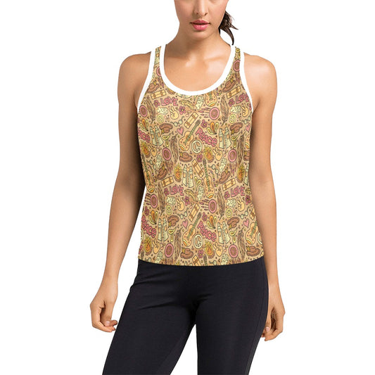 Hippie Print Design LKS305 Women's Racerback Tank Top