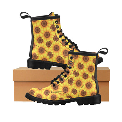 Sunflower Pattern Print Design SF07 Women's Boots