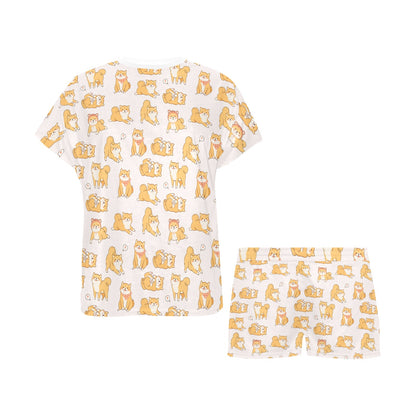Shiba Inu Print Design LKS308 Women's Short Pajama Set
