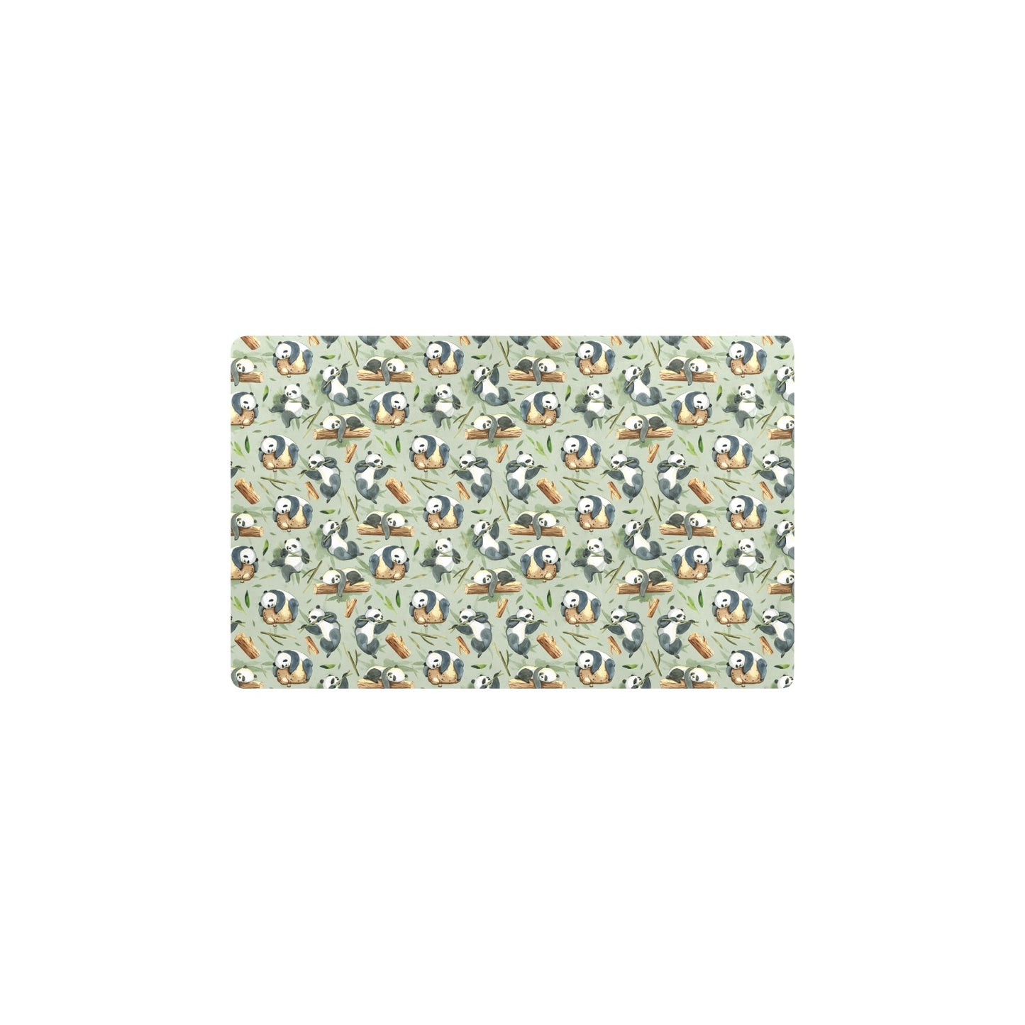 Panda Bear Design Bamboo Print Kitchen Mat