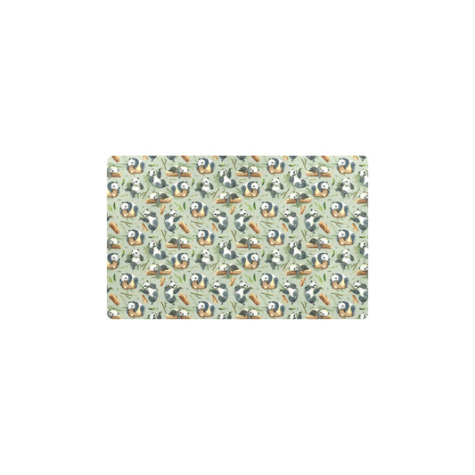 Panda Bear Design Bamboo Print Kitchen Mat