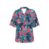 Flamingo Red Hibiscus Pattern Women's Hawaiian Shirt