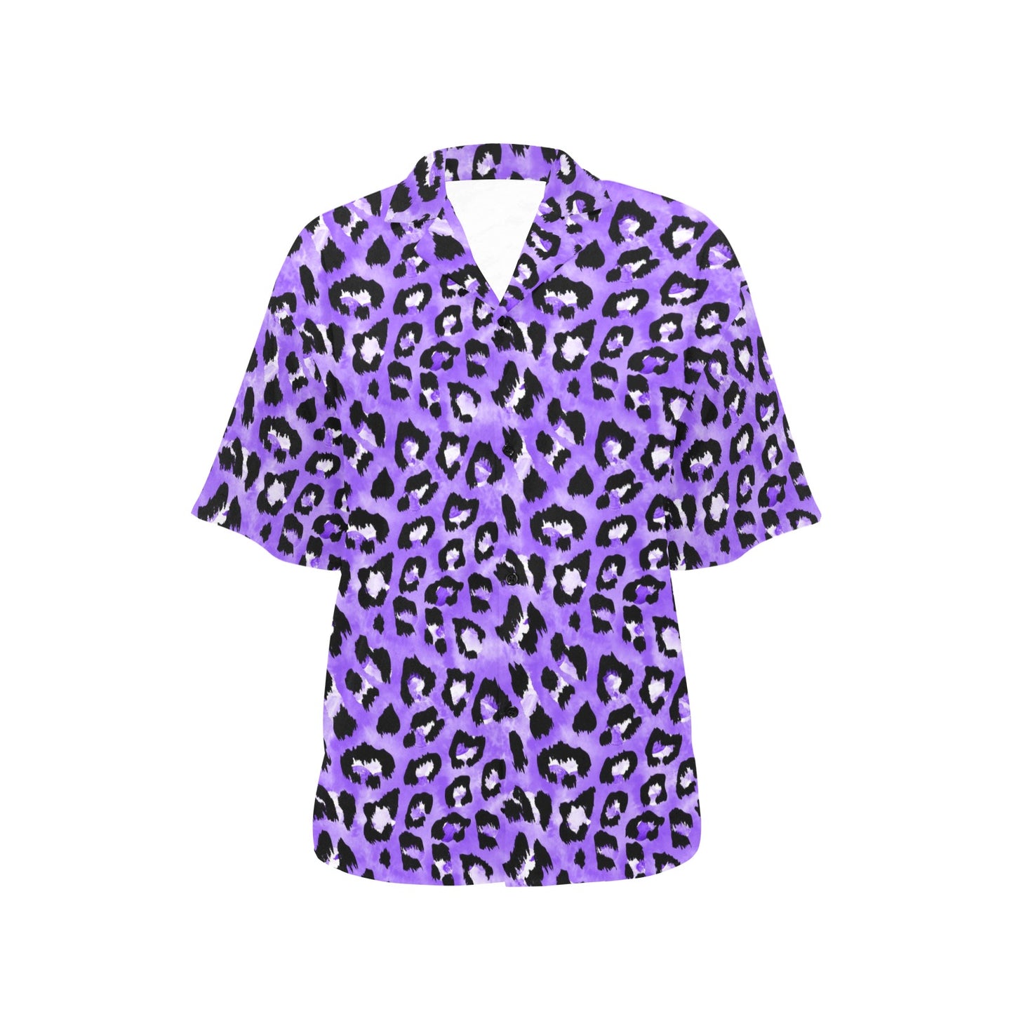 Leopard Purple Skin Print Women's Hawaiian Shirt