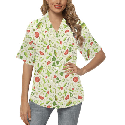 Salad Vegetable Print Design LKS302 Women's Hawaiian Shirt