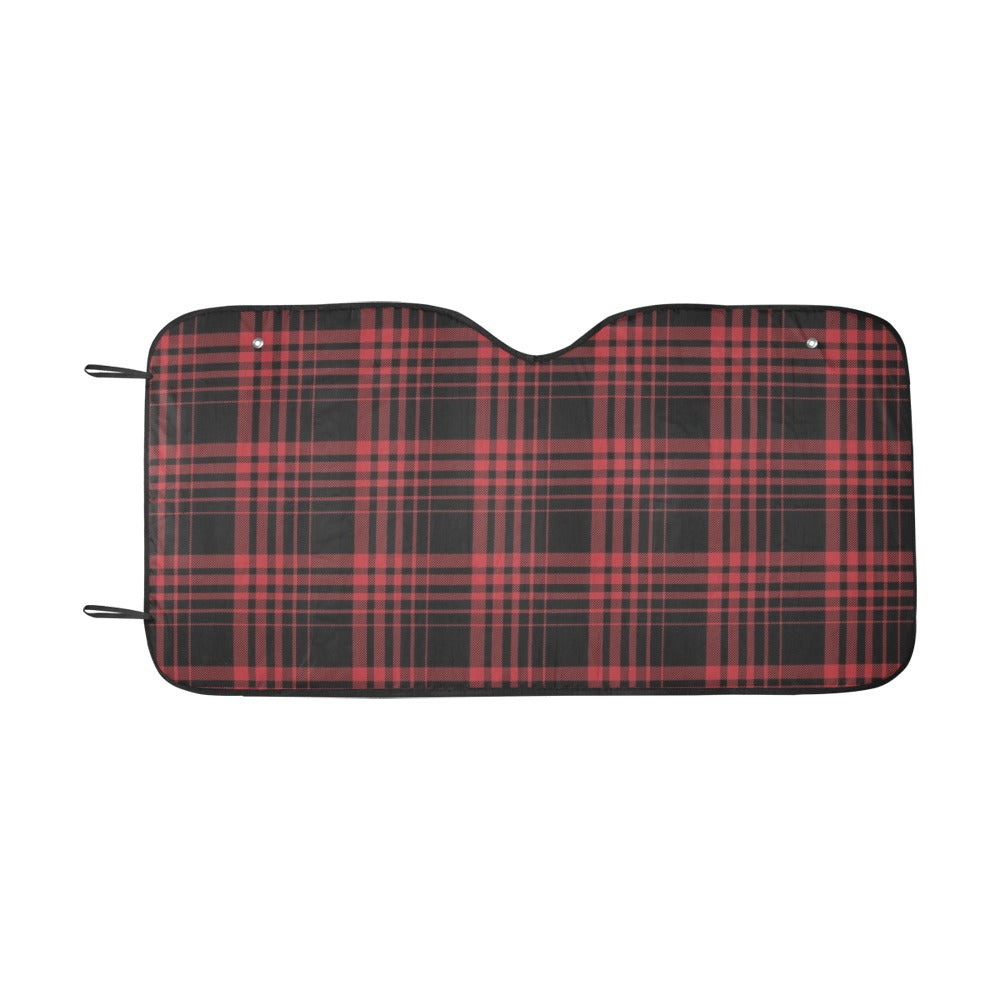 Tartan Red Black Print Design LKS303 Car front Windshield Sun Shade
