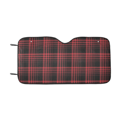 Tartan Red Black Print Design LKS303 Car front Windshield Sun Shade