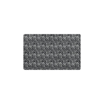 Paisley Black Design Print Kitchen Mat