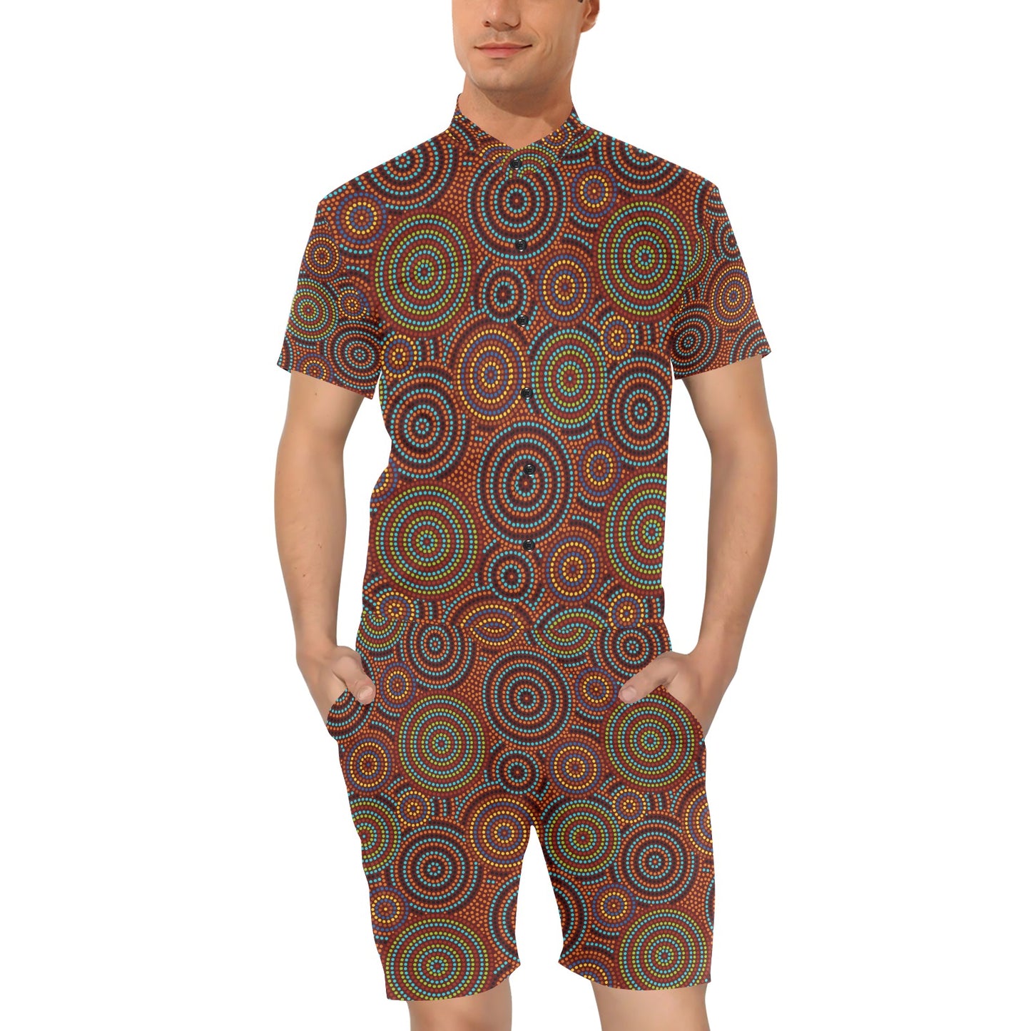 Aboriginal Print Design LKS403 Men's Romper