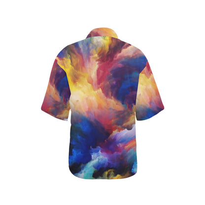 Vortex Twist Swirl Water Color Design Women's Hawaiian Shirt