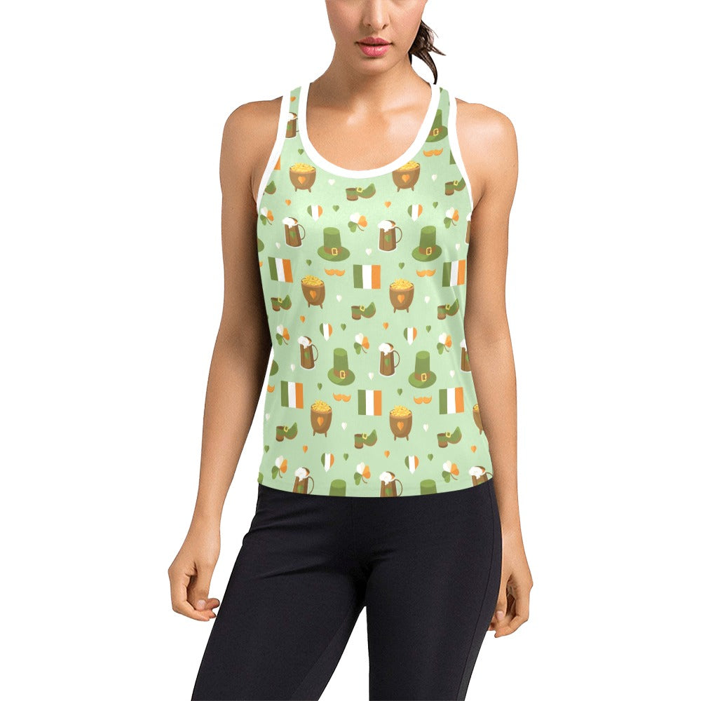 St Patricks Day Print Design LKS302 Women's Racerback Tank Top
