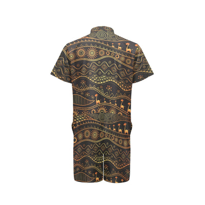 Gold African Design Men's Romper