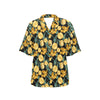 Elegant Yellow Tulip Print Women's Hawaiian Shirt