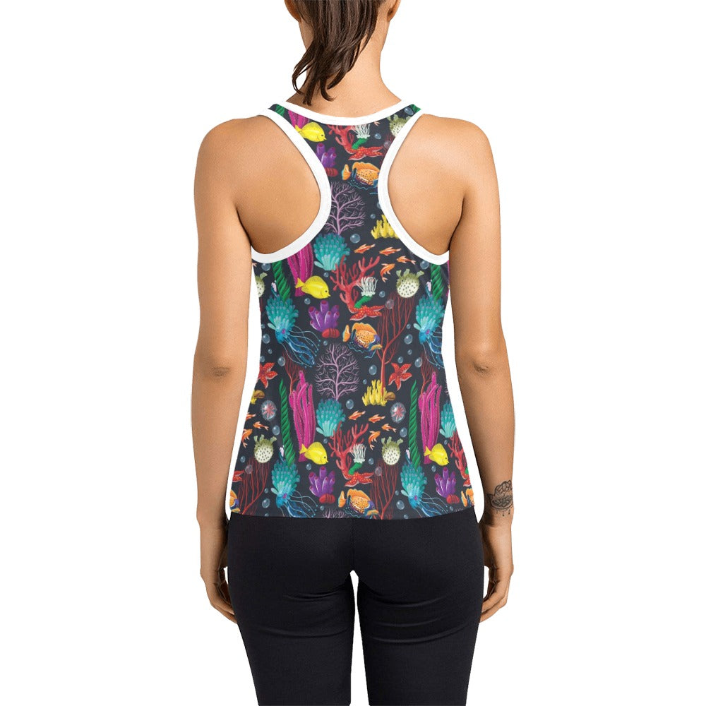 Underwater Cute Print Design LKS303 Women's Racerback Tank Top