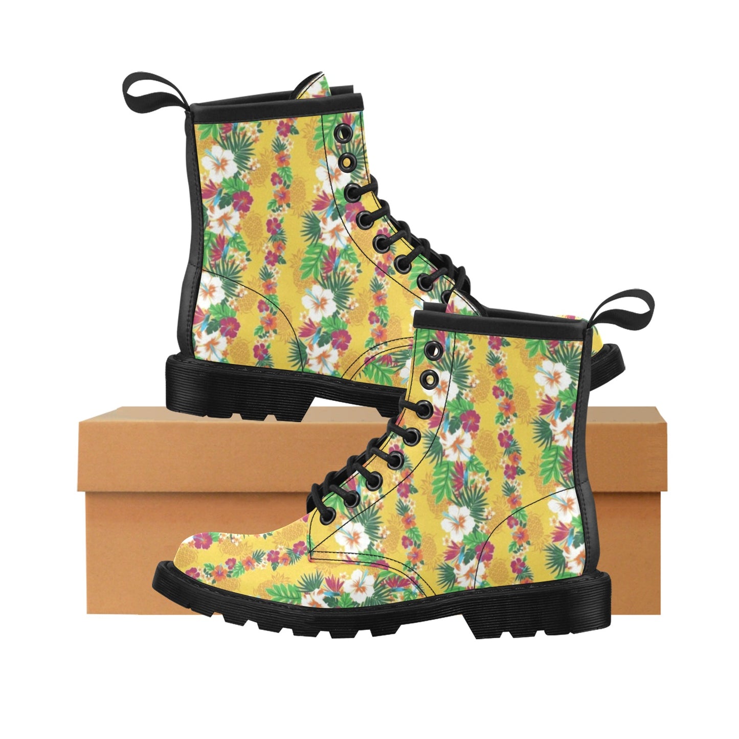 Hawaiian Themed Pattern Print Design H09 Women's Boots