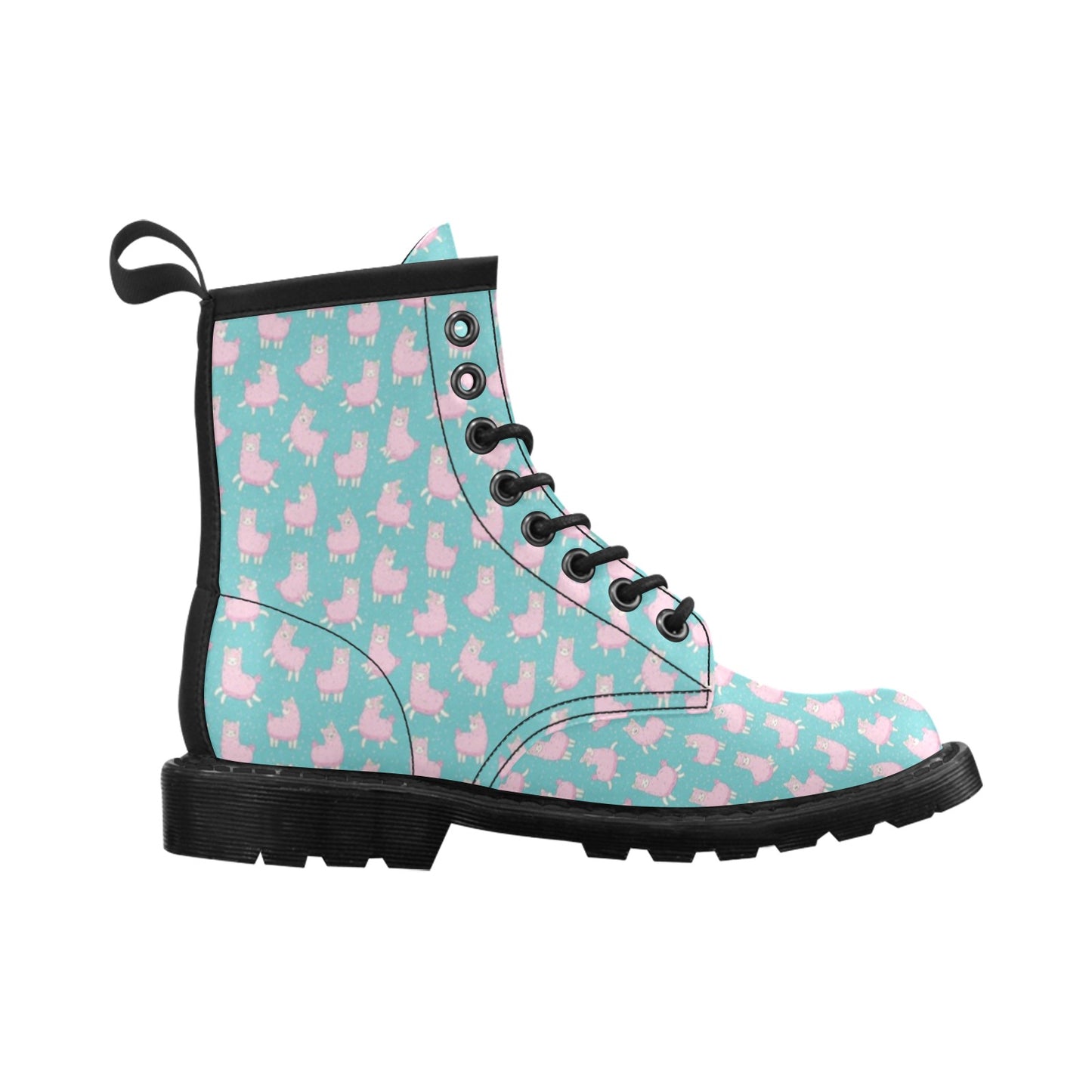 Alpaca Cartoon Design Themed Print Women's Boots