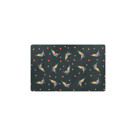 Cockatiel Pattern Print Design 02 Kitchen Mat