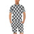 Checkered Flag Crown Pattern Men's Romper