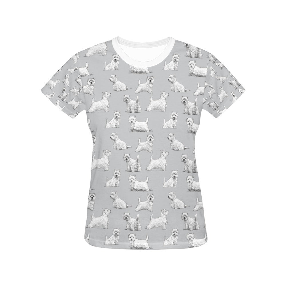 Scottish Terriers Print Design LKS3011 Women's  T-shirt