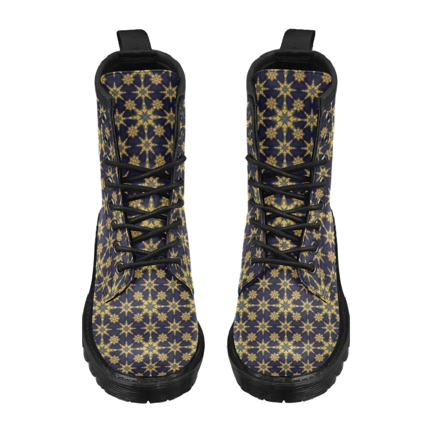 kaleidoscope Gold Print Design Women's Boots