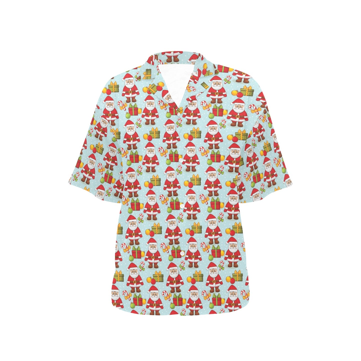 Santa Christmas Themed Print Design LKS303 Women's Hawaiian Shirt