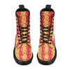 Orange Hibiscus Pattern Print Design HB018 Women's Boots