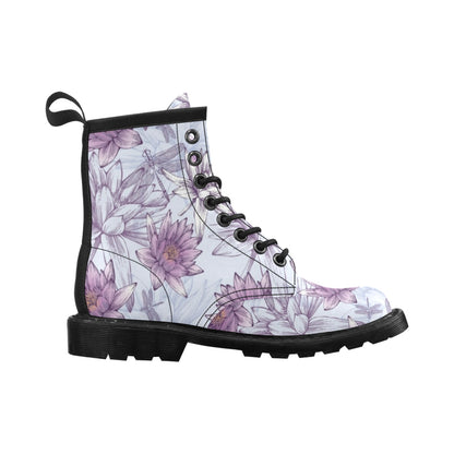 Water Lily Pattern Print Design WL01 Women's Boots