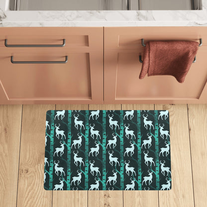 Deer Jungle Print Pattern Kitchen Mat