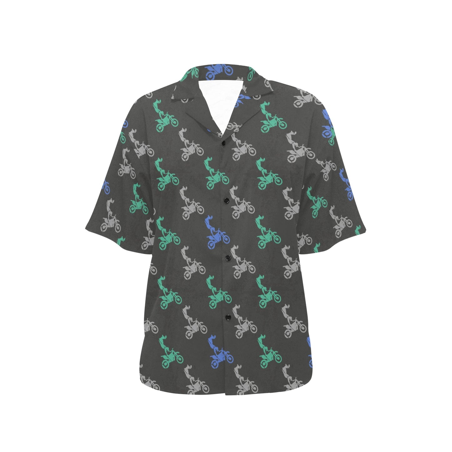 Motocross Pattern Print Design 02 Women's Hawaiian Shirt