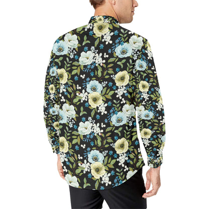 Anemone Pattern Print Design AM03 Men's Long Sleeve Shirt