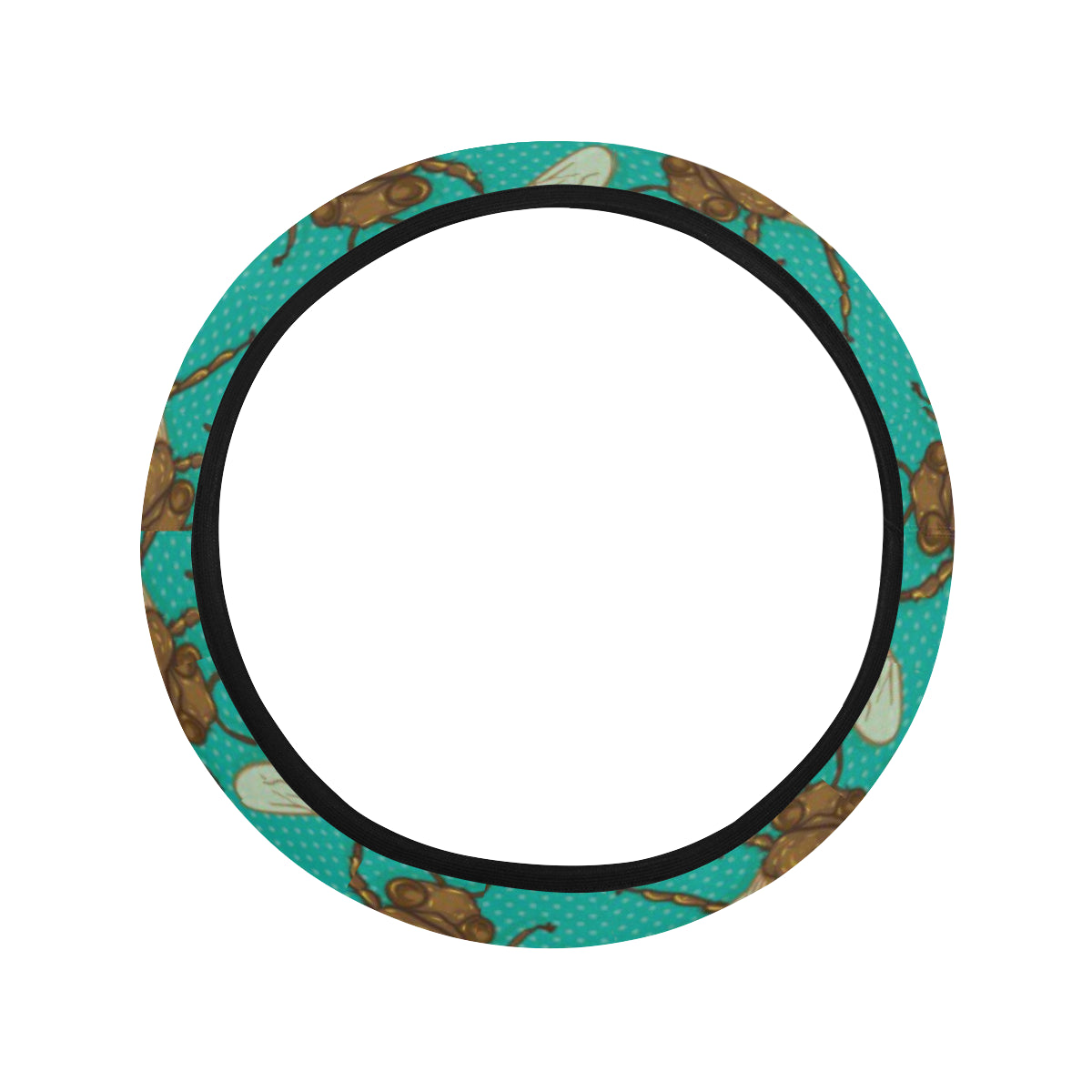 Bee Pattern Print Design BEE04 Steering Wheel Cover with Elastic Edge