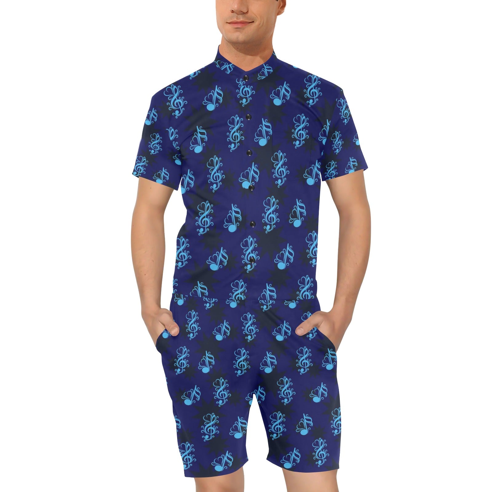 Music note Pattern Print Design A04 Men's Romper