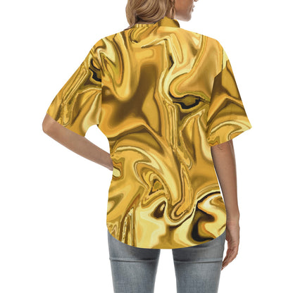 Liquid Pattern Print Design 03 Women's Hawaiian Shirt