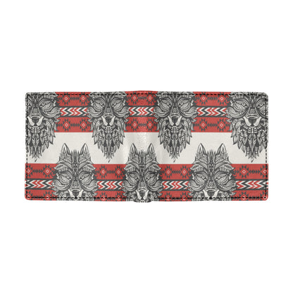 Native Indian Wolf Men's ID Card Wallet