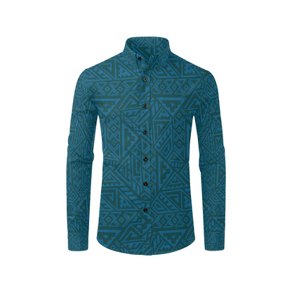 Maori Pattern Print Design 03 Men's Long Sleeve Shirt