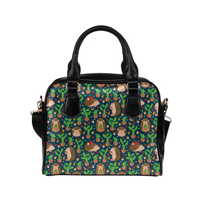 Hedgehog Cactus Pattern Print Design 04 Shoulder Handbag