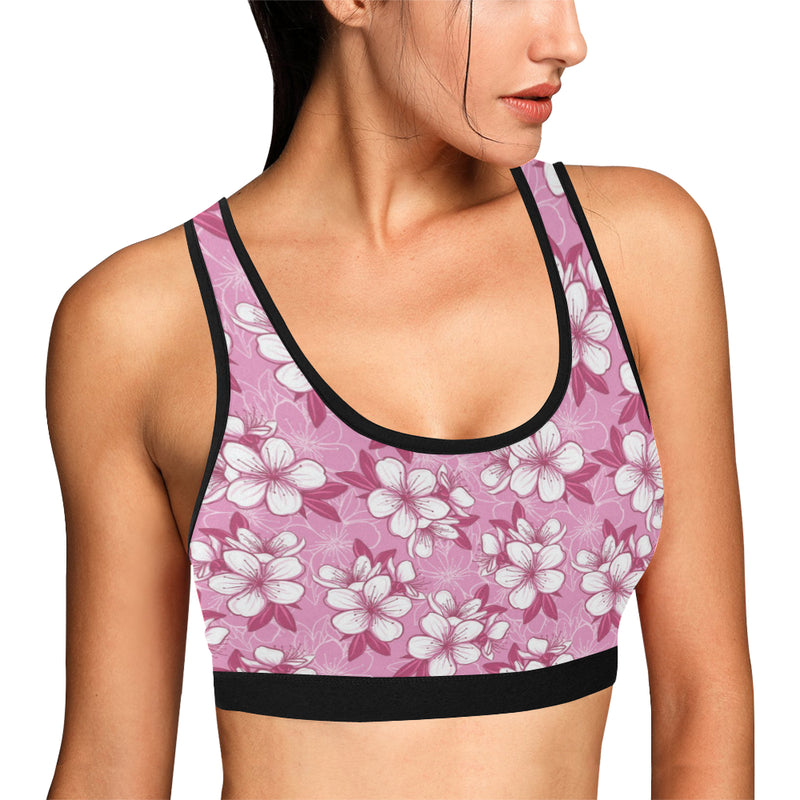 Cherry Blossom Pattern Print Design CB02 Sports Bra