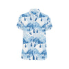 Mountain Pattern Print Design 03 Men's Short Sleeve Button Up Shirt