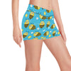 Bee Pattern Print Design BEE06 Yoga Shorts