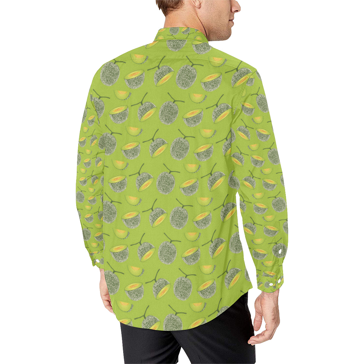 Cantaloupe Pattern Print Design 03 Men's Long Sleeve Shirt