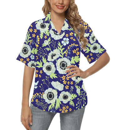 Anemone Pattern Print Design AM06 Women's Hawaiian Shirt