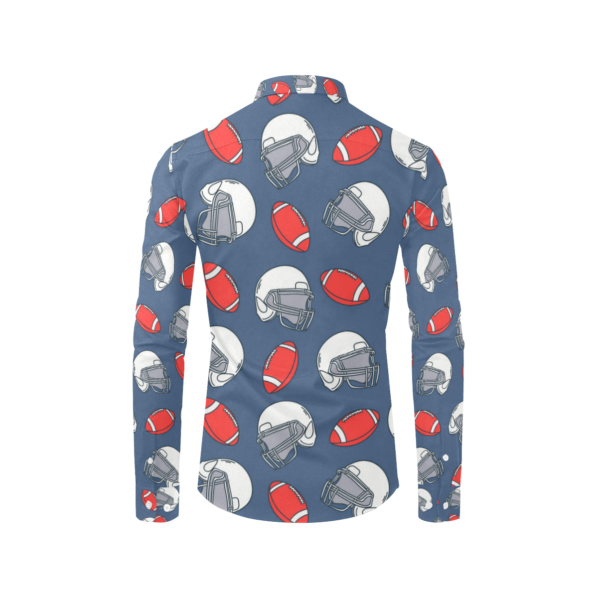 American Football Helmet Design Pattern Men's Long Sleeve Shirt