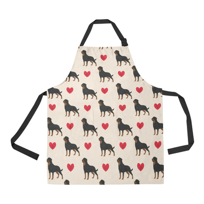 Rottweiler Pattern Print Design A02 Apron with Pocket