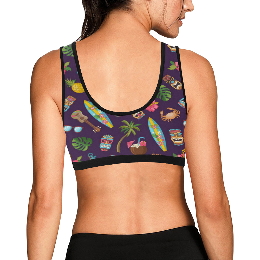 Hawaiian Themed Pattern Print Design H024 Sports Bra