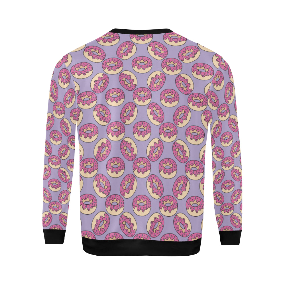 Donut Pattern Print Design DN015 Men Long Sleeve Sweatshirt