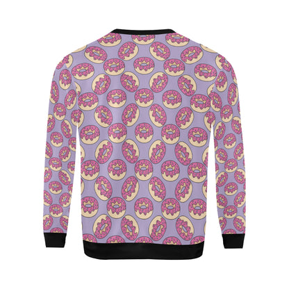 Donut Pattern Print Design DN015 Men Long Sleeve Sweatshirt