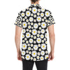 Daisy Pattern Print Design 01 Men's Short Sleeve Button Up Shirt